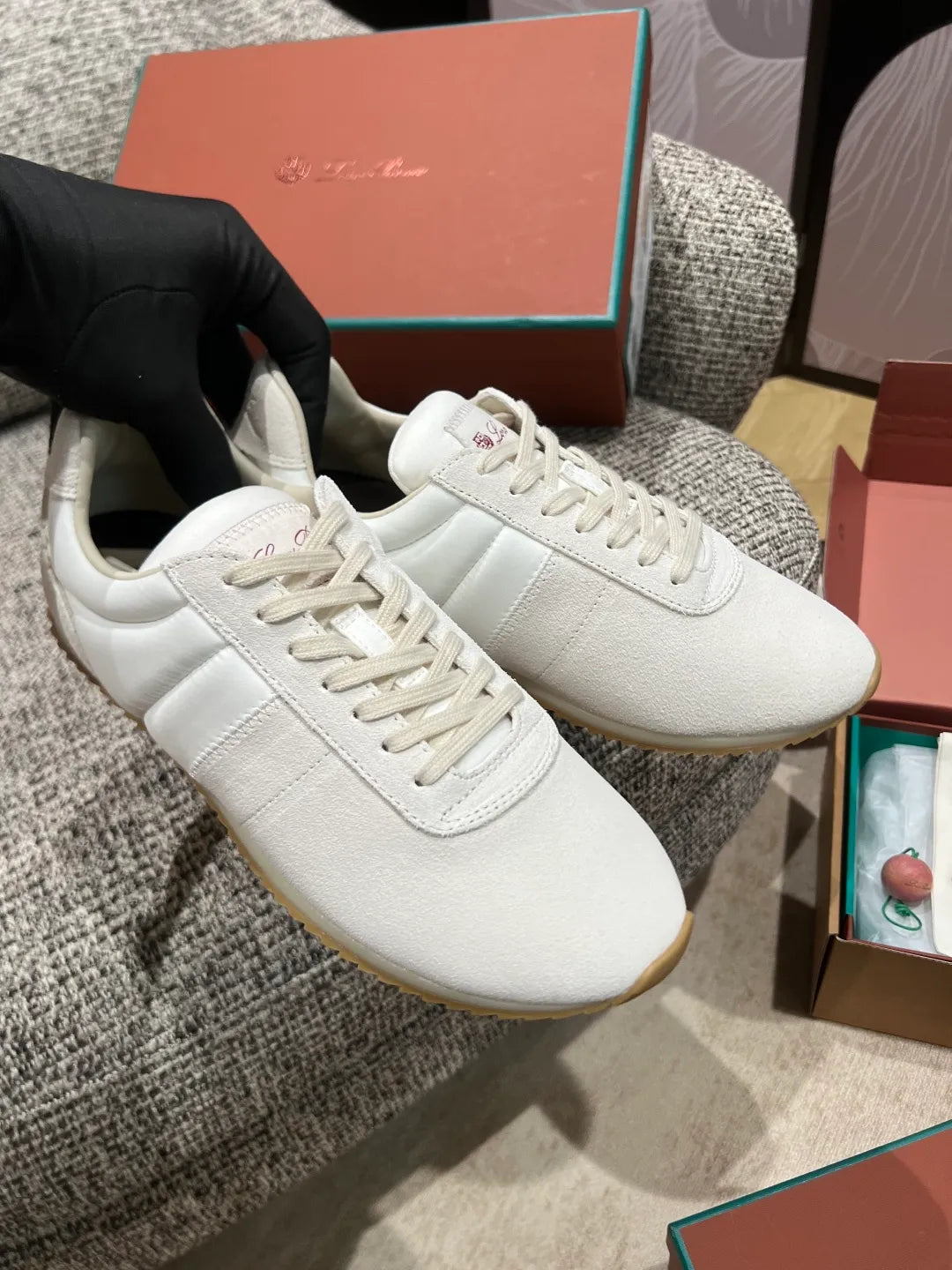 Loro Piana Women's Fast Walk Suede and Nylon Sneakers