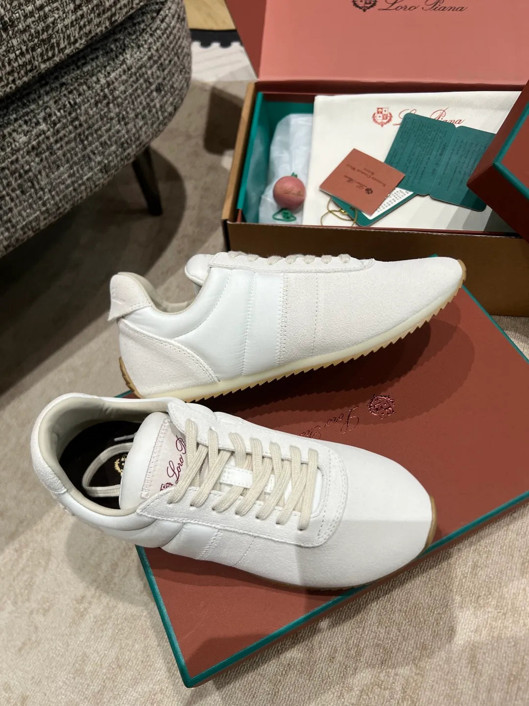 Loro Piana Women's Fast Walk Suede and Nylon Sneakers