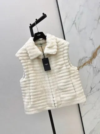 Loro Piana Women's Faux Rabbit Fur Vest Jacket 26SS 992900280