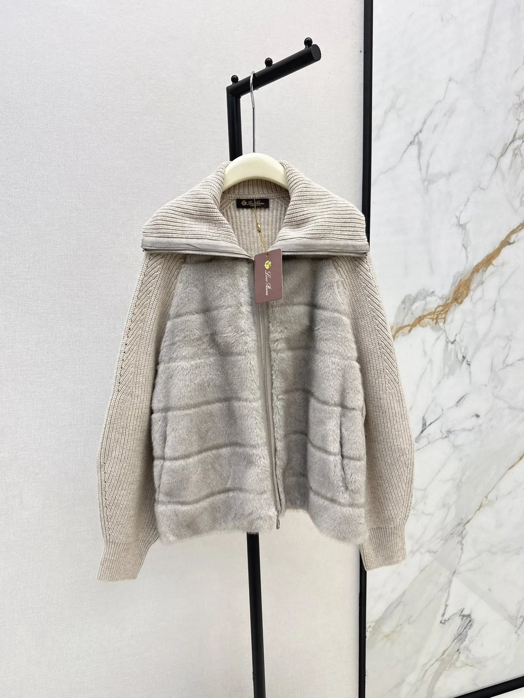 Loro Piana Women's Knit Lapel Down Jacket