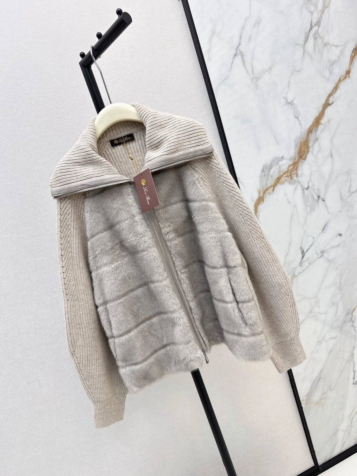 Loro Piana Women's Knit Lapel Down Jacket