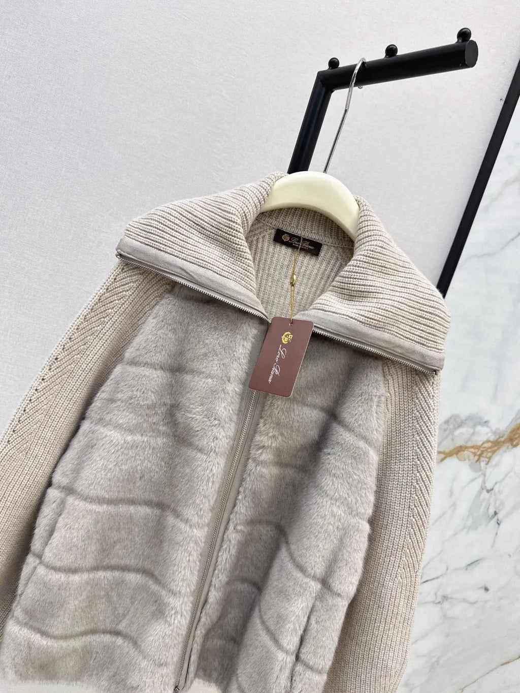Loro Piana Women's Knit Lapel Down Jacket
