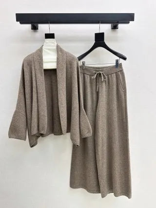 Loro Piana Women's Wool Cardigan and Straight Pants Set