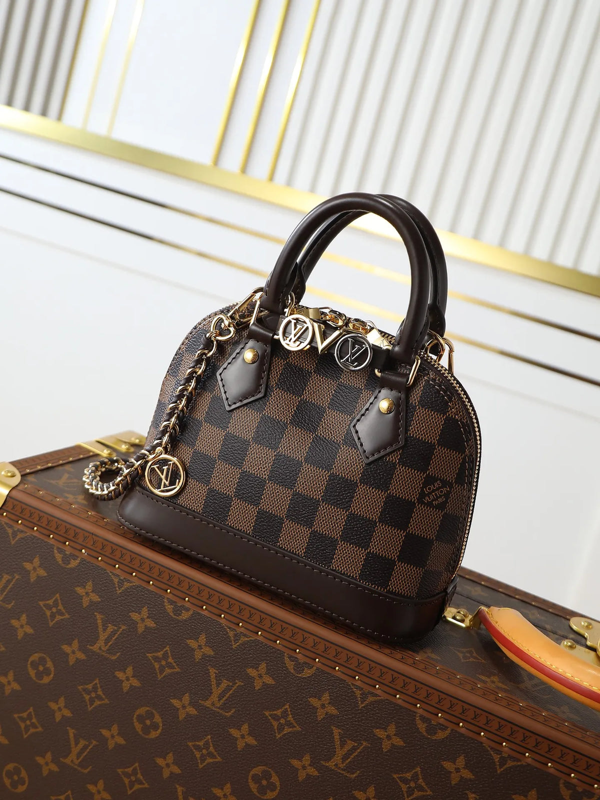 Louis Vuitton Alma Mini Damier Ebene Handbag M00015