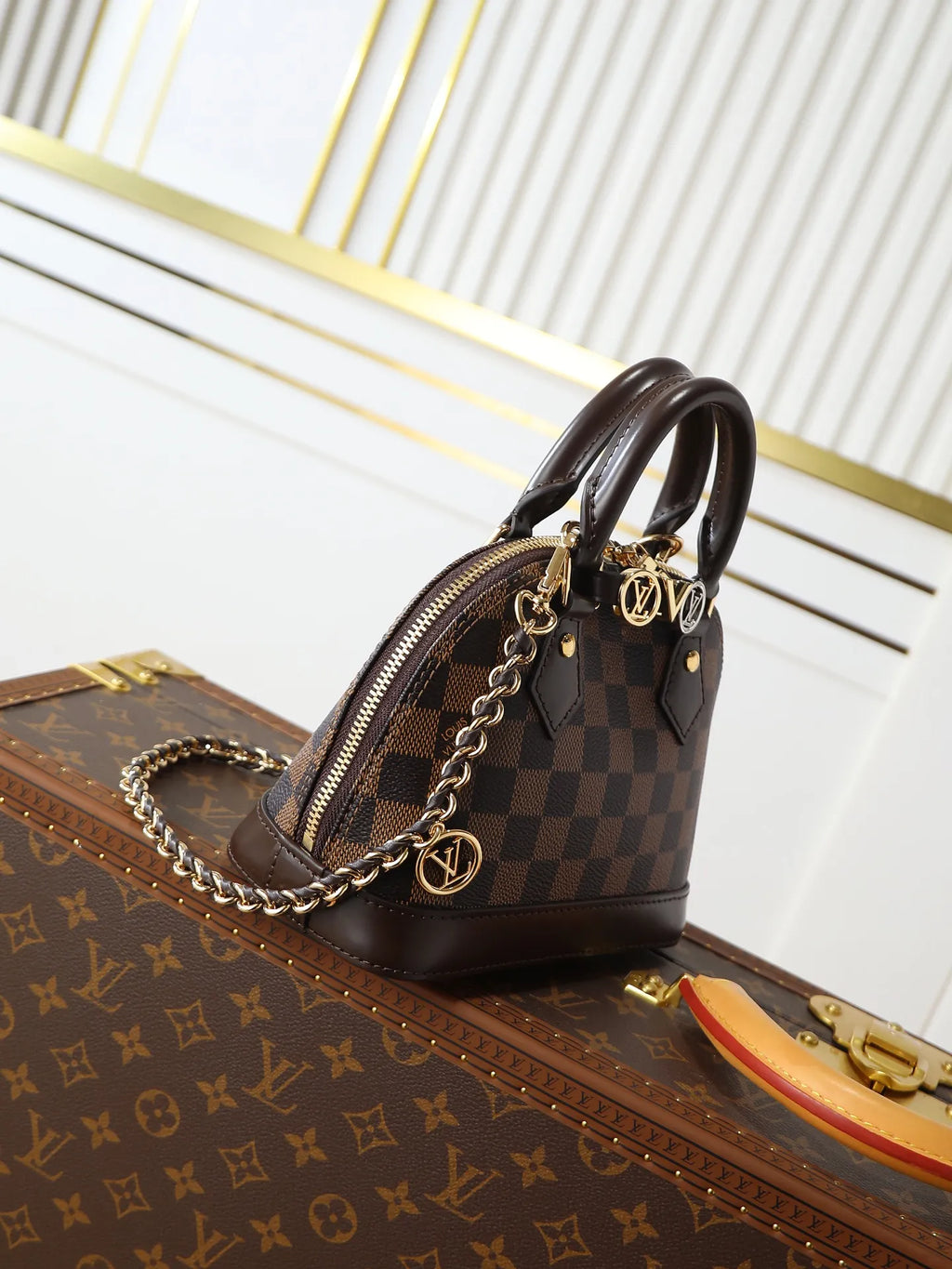 Louis Vuitton Alma Mini Damier Ebene Handbag M00015