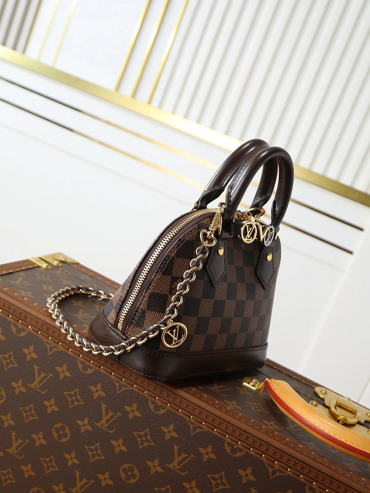 Louis Vuitton Alma Mini Damier Ebene Handbag M00015