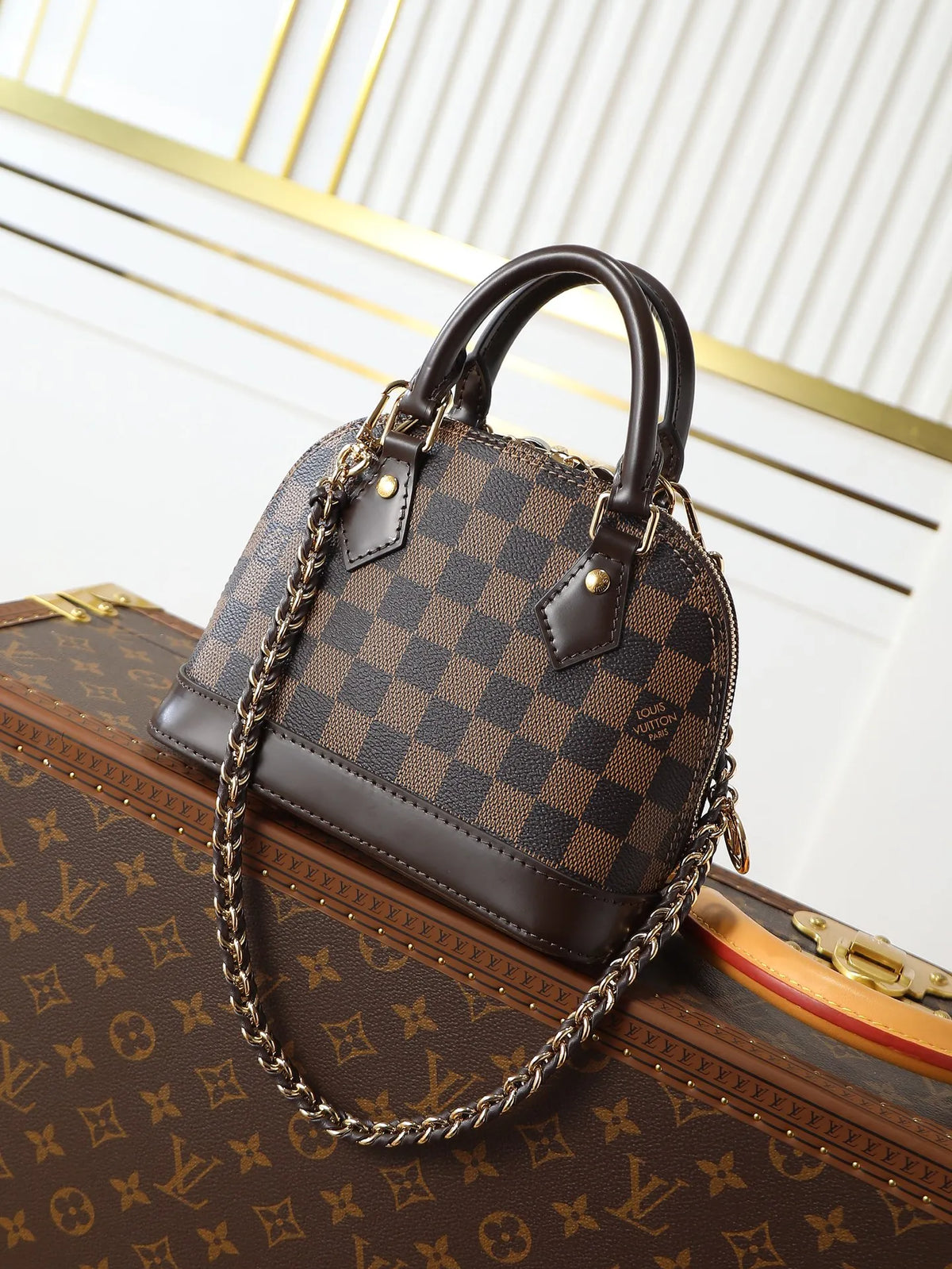 Louis Vuitton Alma Mini Damier Ebene Handbag M00015