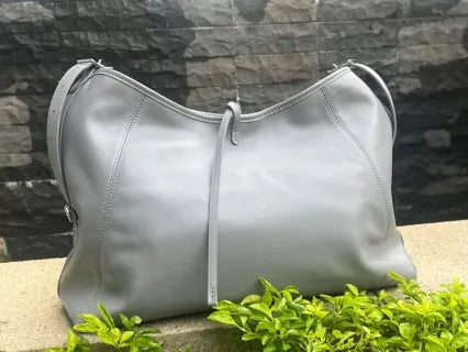 Louis Vuitton CarryAll Dark MM Leather Handbag Grey