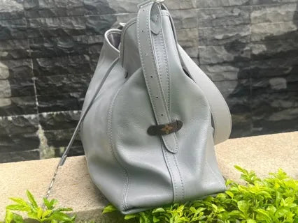 Louis Vuitton CarryAll Dark MM Leather Handbag Grey