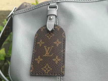 Louis Vuitton CarryAll Dark MM Leather Handbag Grey