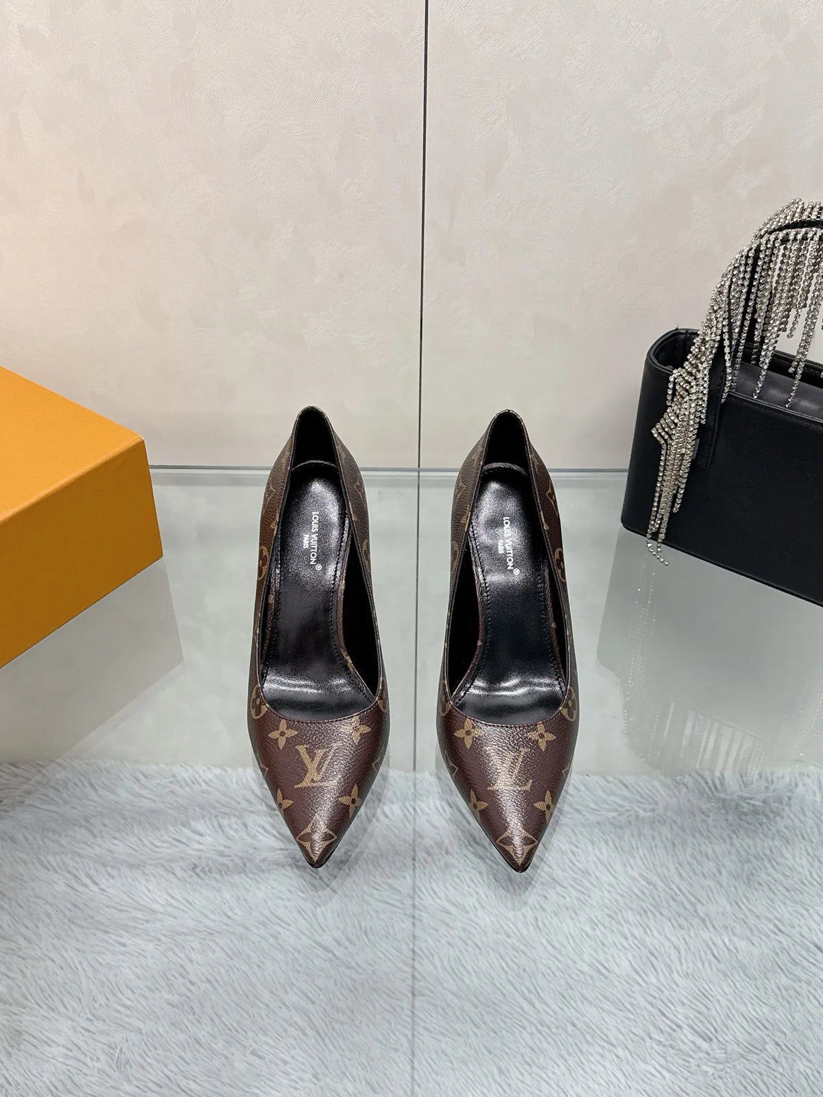 Louis Vuitton Leather Silk 3.3 in Heels