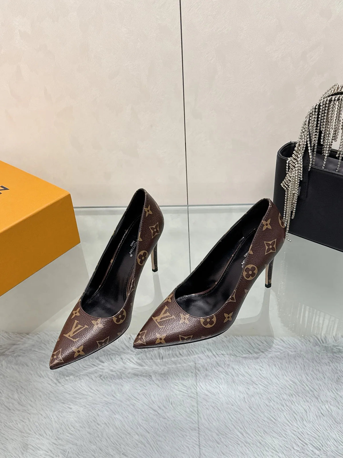 Louis Vuitton Leather Silk 3.3 in Heels