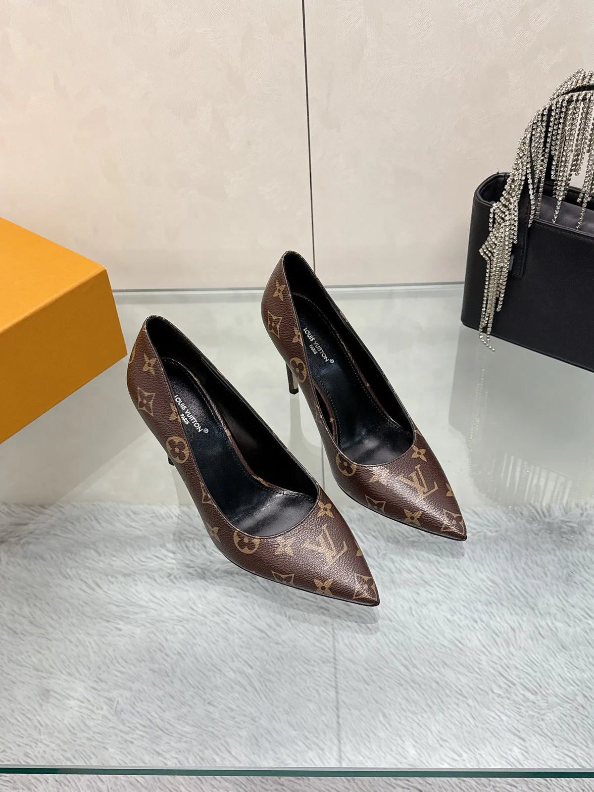 Louis Vuitton Leather Silk 3.3 in Heels