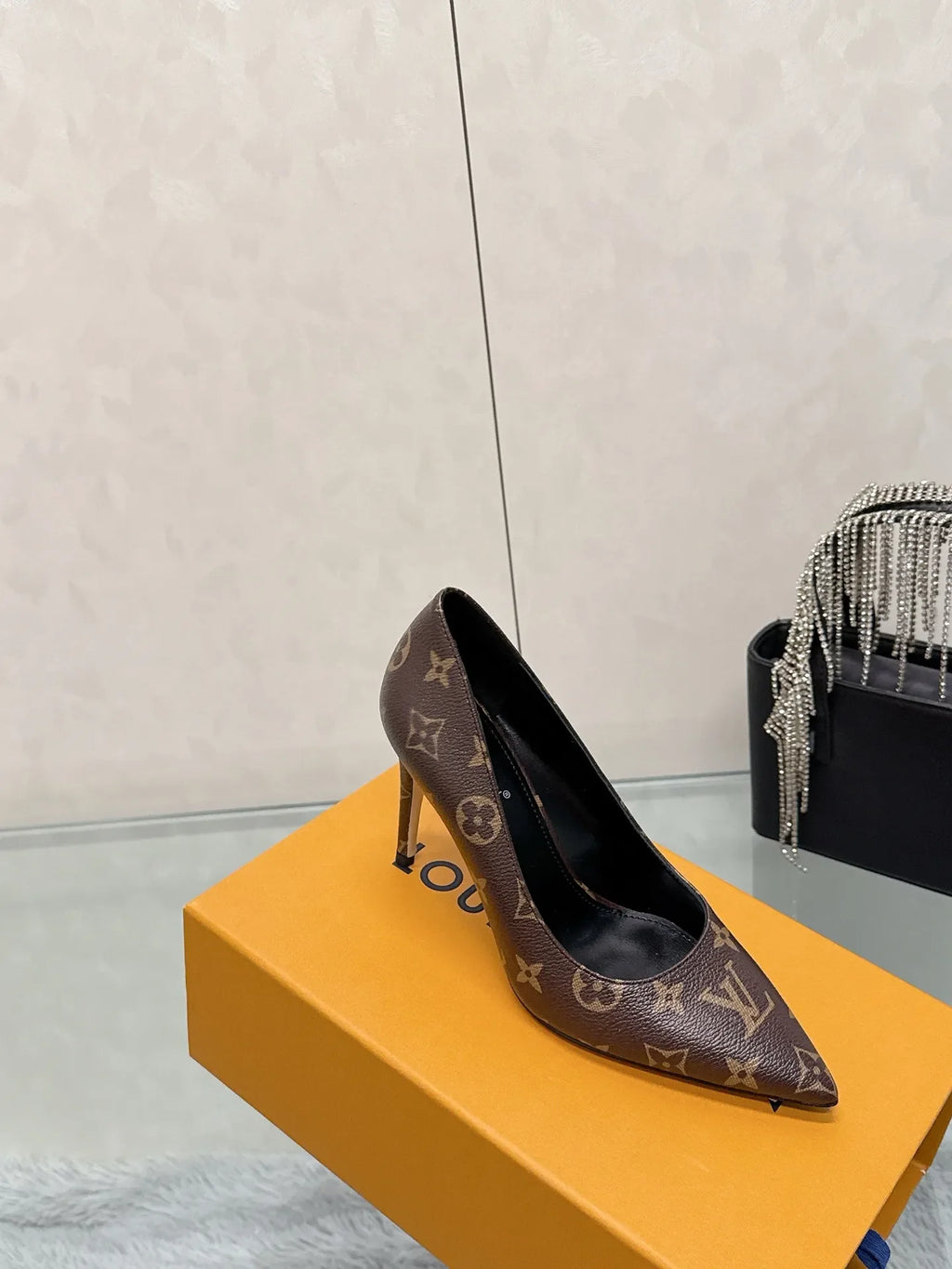 Louis Vuitton Leather Silk 3.3 in Heels
