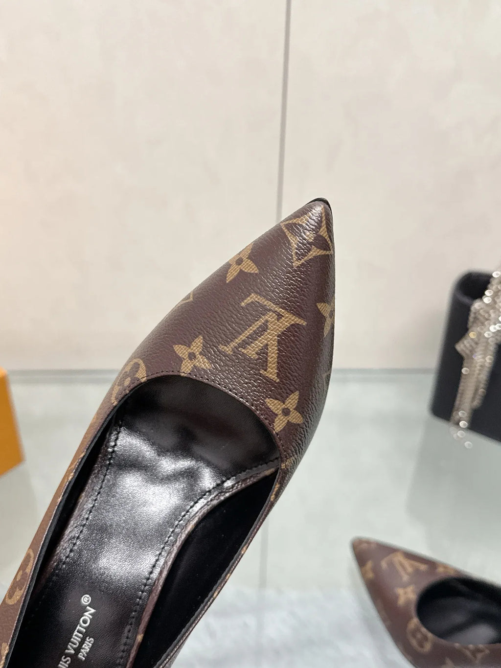 Louis Vuitton Leather Silk 3.3 in Heels
