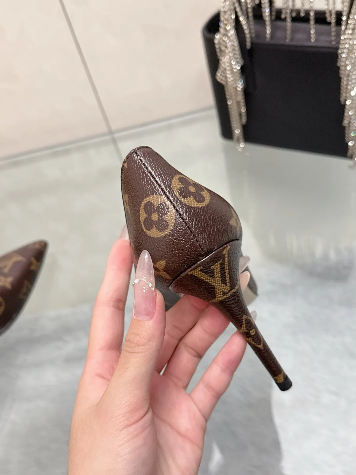 Louis Vuitton Leather Silk 3.3 in Heels