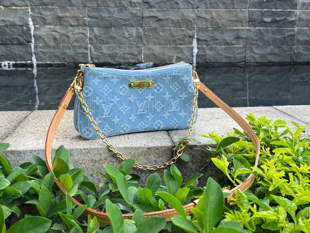 Louis Vuitton Liv Pochette Denim Handbag