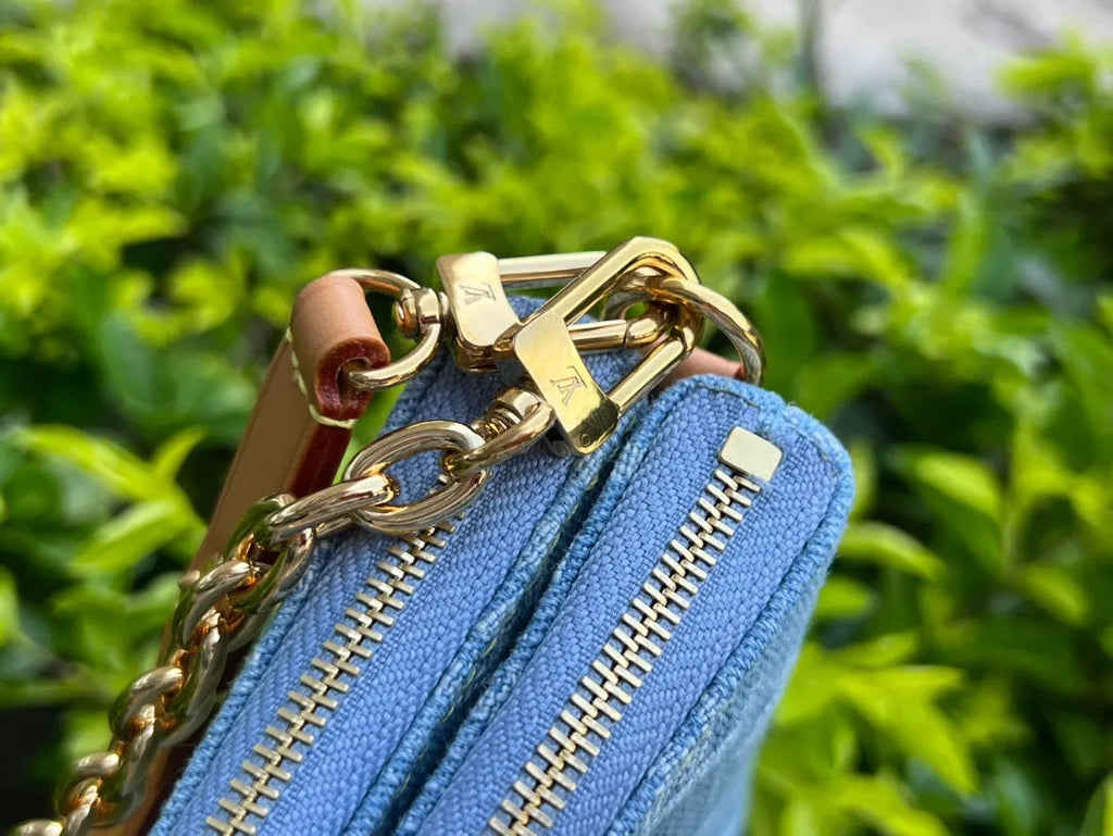 Louis Vuitton Liv Pochette Denim Handbag