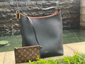 Louis Vuitton Low Key Hobo MM Leather Handbag M24856 Black