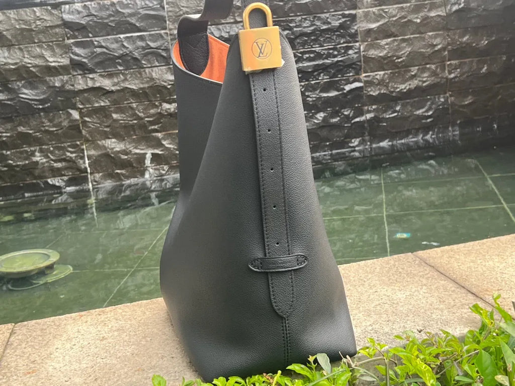Louis Vuitton Low Key Hobo MM Leather Handbag M24856 Black