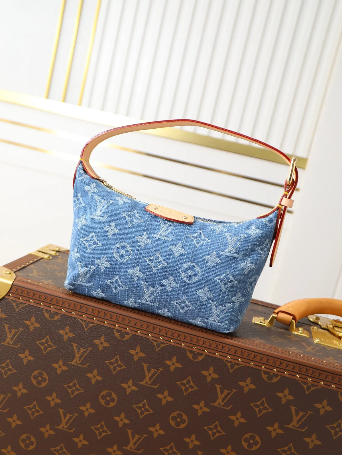 Louis Vuitton Mini Moon Denim Handbag Blue