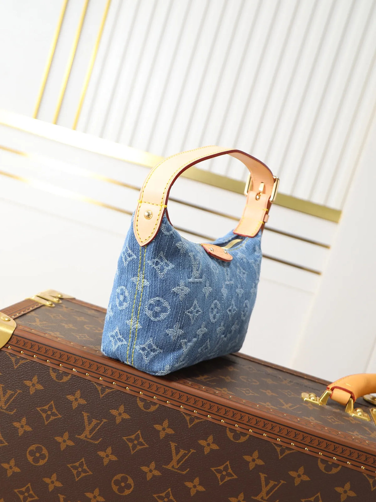 Louis Vuitton Mini Moon Denim Handbag Blue