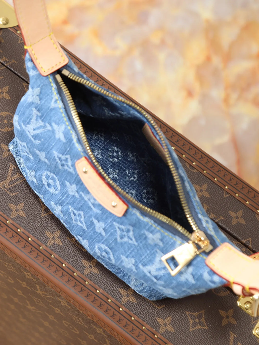 Louis Vuitton Mini Moon Denim Handbag Blue