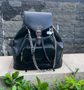 Montsouris Leather Backpack M12587 Black