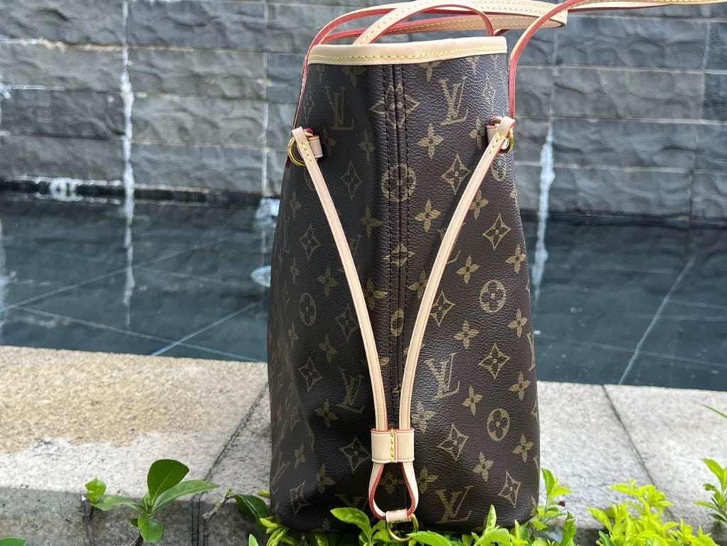 Louis Vuitton Neverfull MM Coated Fabric Tote Handbag M41177