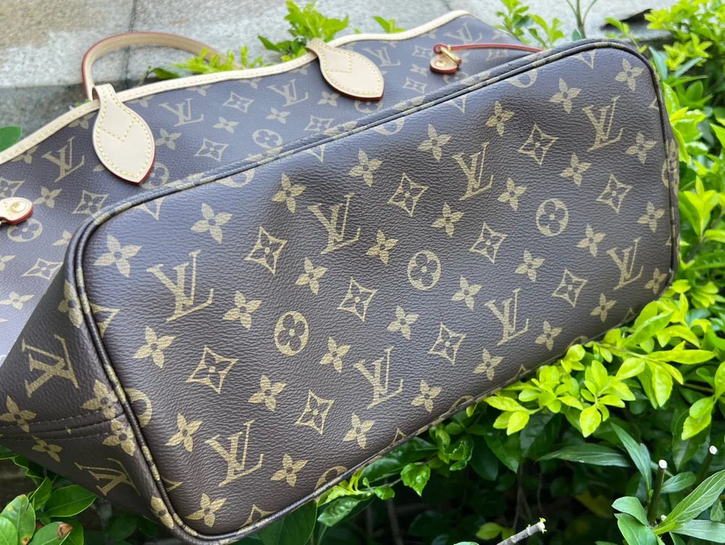 Louis Vuitton Neverfull MM Coated Fabric Tote Handbag M41177