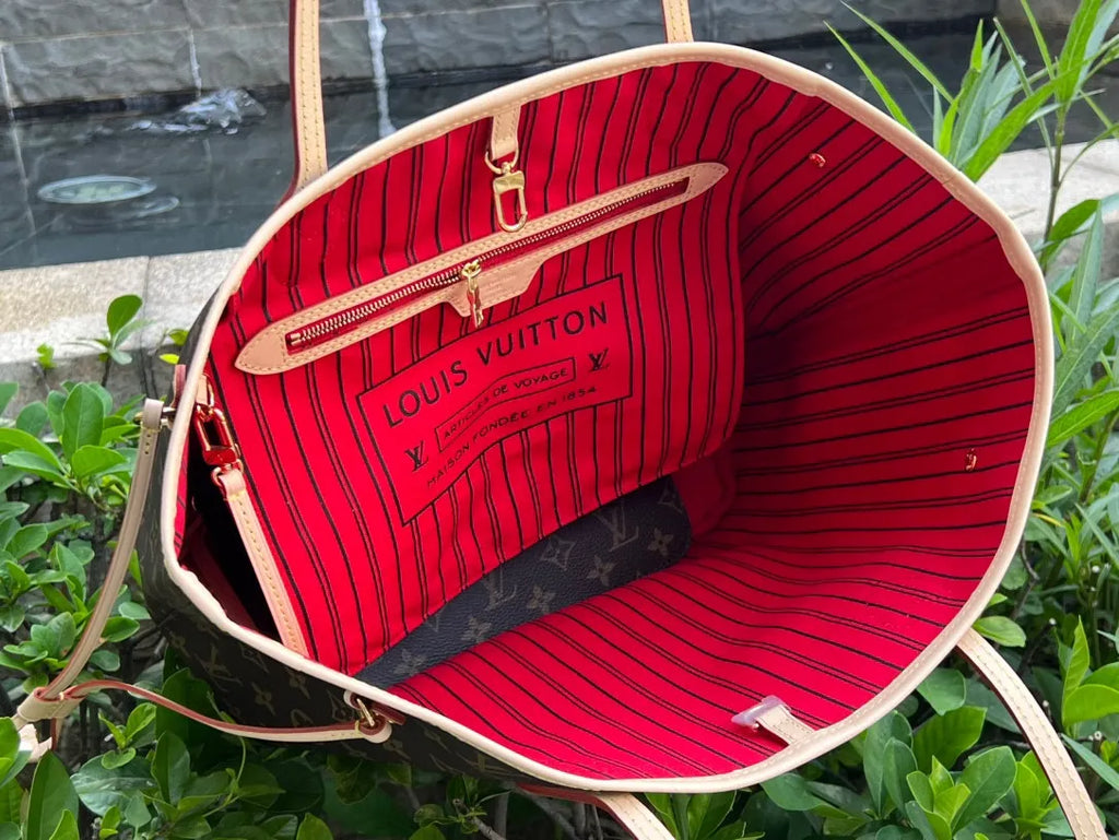 Louis Vuitton Neverfull MM Coated Fabric Tote Handbag M41177