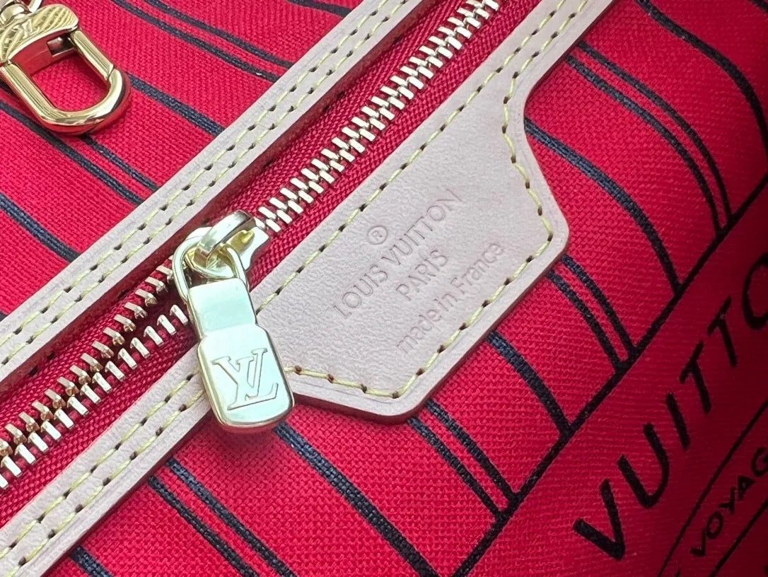Louis Vuitton Neverfull MM Coated Fabric Tote Handbag M41177