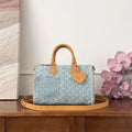 Louis Vuitton Speedy 30 Boston Bag Washed Denim Leather M2A209