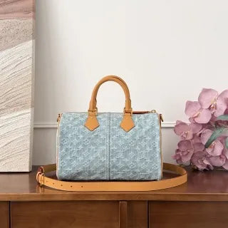 Louis Vuitton Speedy 30 Boston Bag Washed Denim Leather M2A209