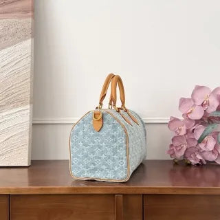 Louis Vuitton Speedy 30 Boston Bag Washed Denim Leather M2A209