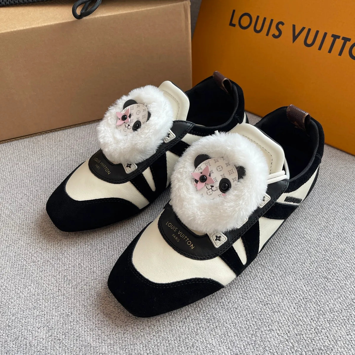 Louis Vuitton Women's Ballet Sneakers Calfskin Suede Leather 329105