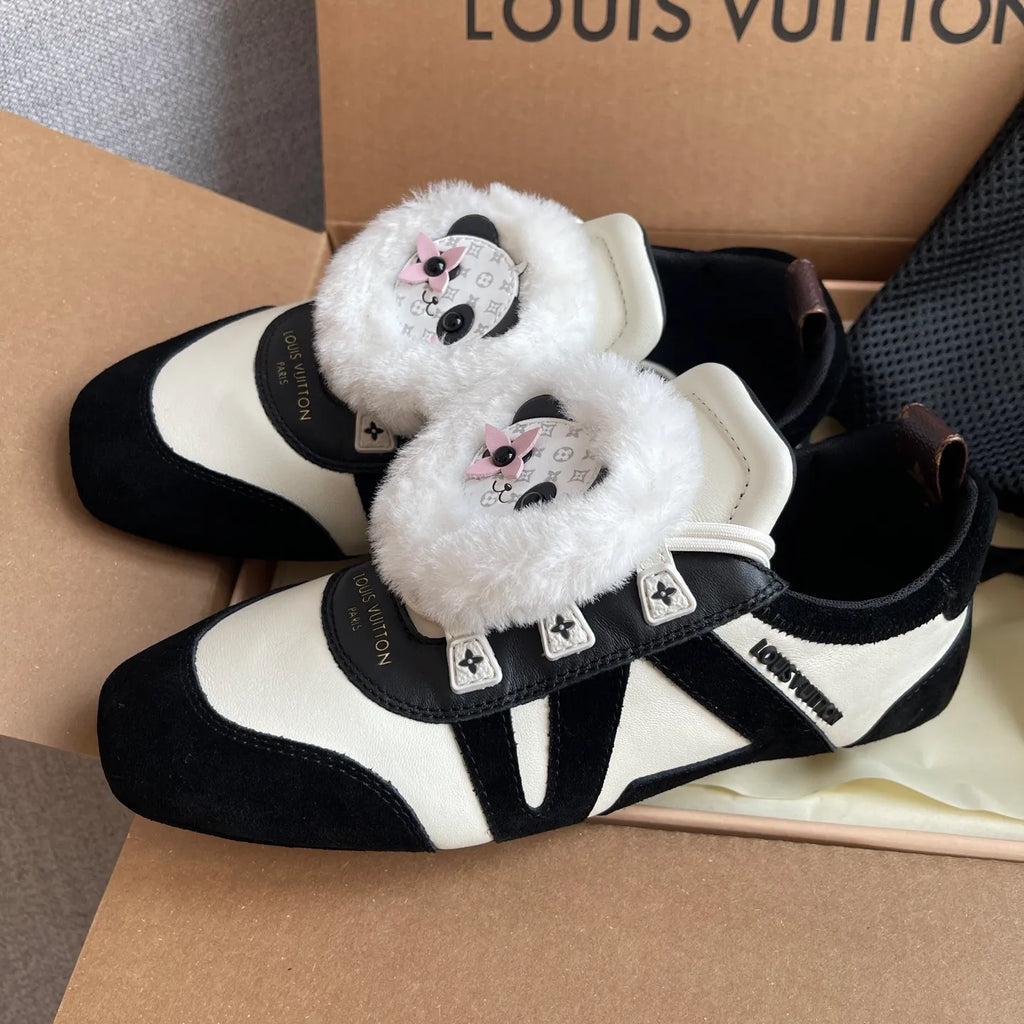 Louis Vuitton Women's Ballet Sneakers Calfskin Suede Leather 329105
