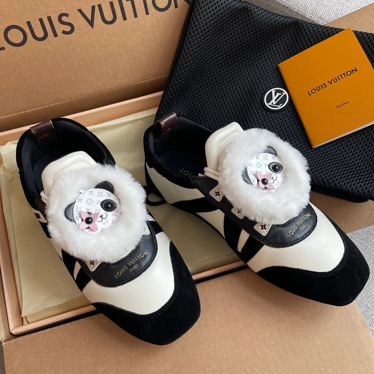 Louis Vuitton Women's Ballet Sneakers Calfskin Suede Leather 329105