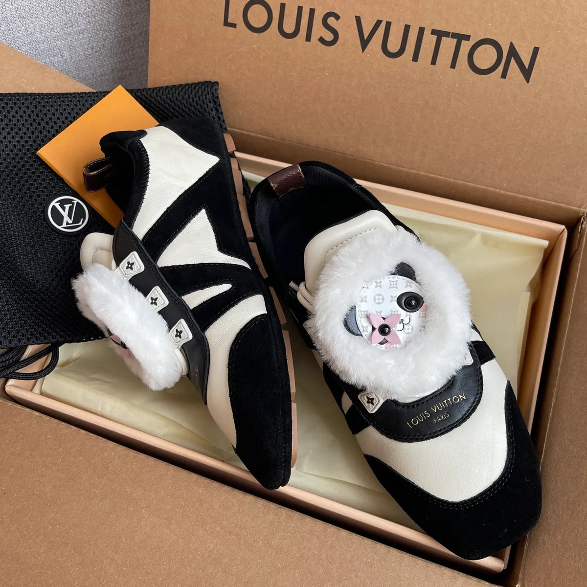Louis Vuitton Women's Ballet Sneakers Calfskin Suede Leather 329105