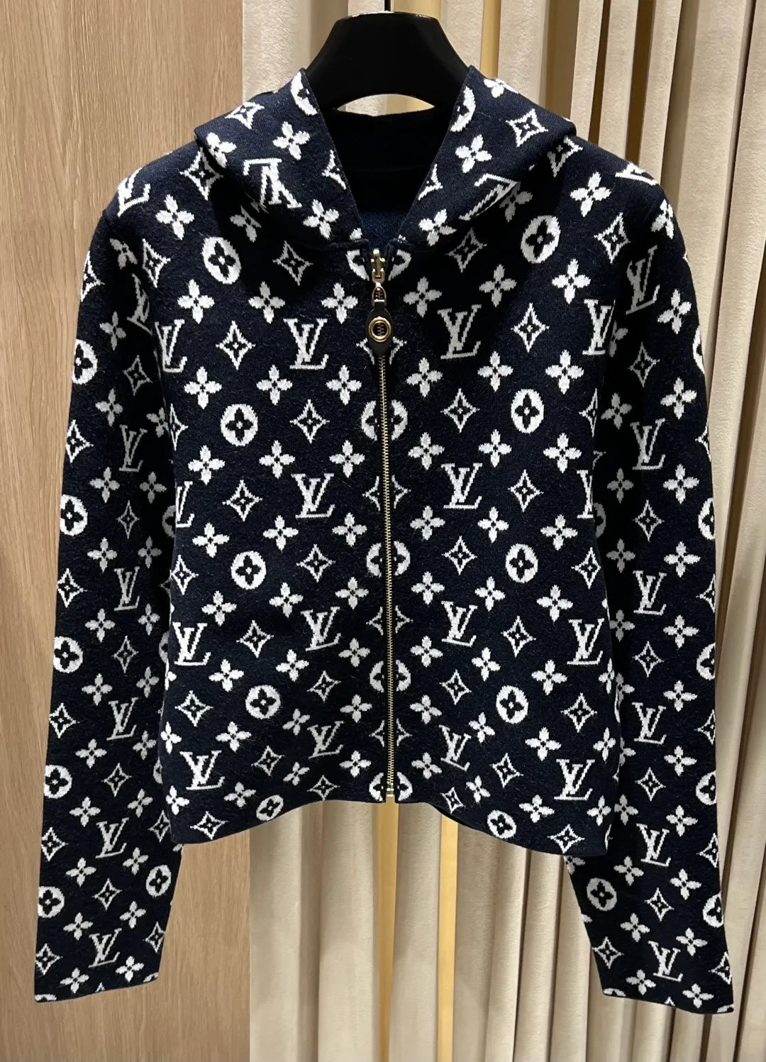 Louis Vuitton Women's Reversible Monogram Hooded Knit Cardigan