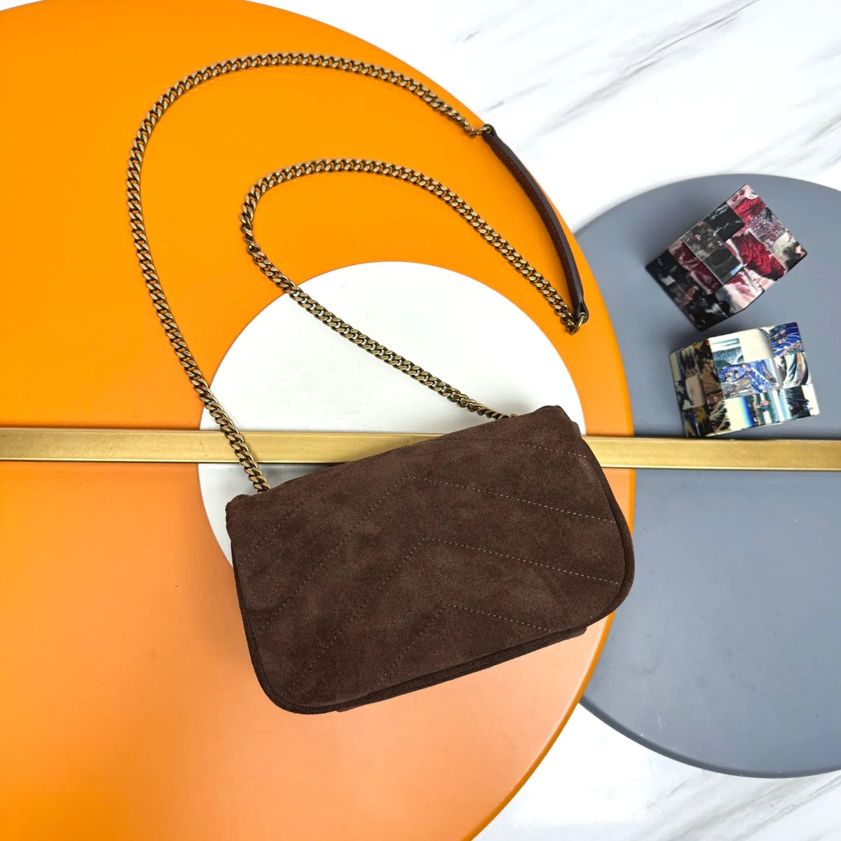 LouLou 7.9 in Suede Shoulder Bag 821749