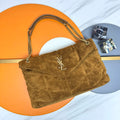 LouLou Puffer 13.8 in Quilted Suede Bag 577475