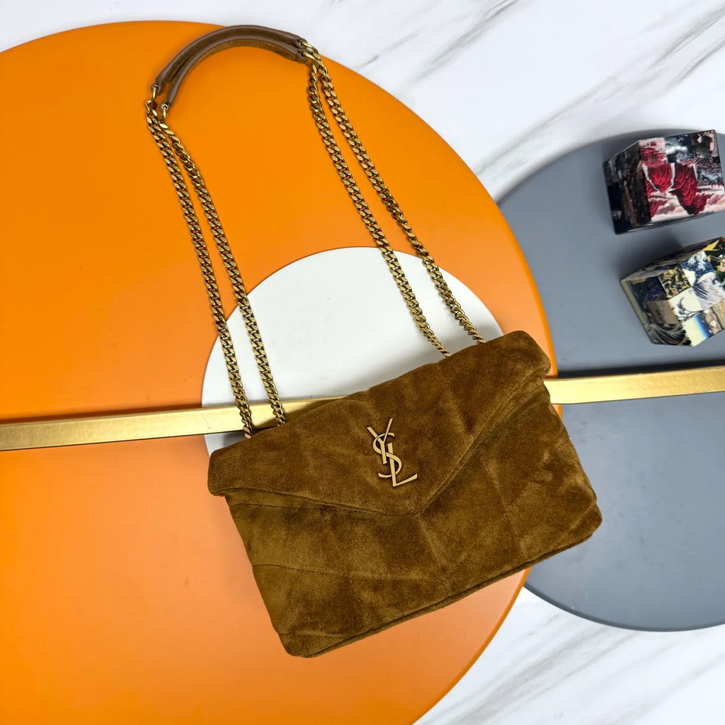 Loulou Puffer Mini 9.1 in Suede Bag 759337