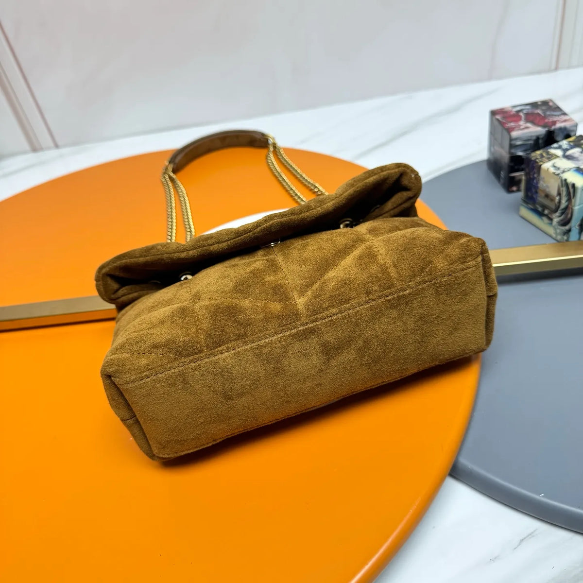 Loulou Puffer Mini 9.1 in Suede Bag 759337
