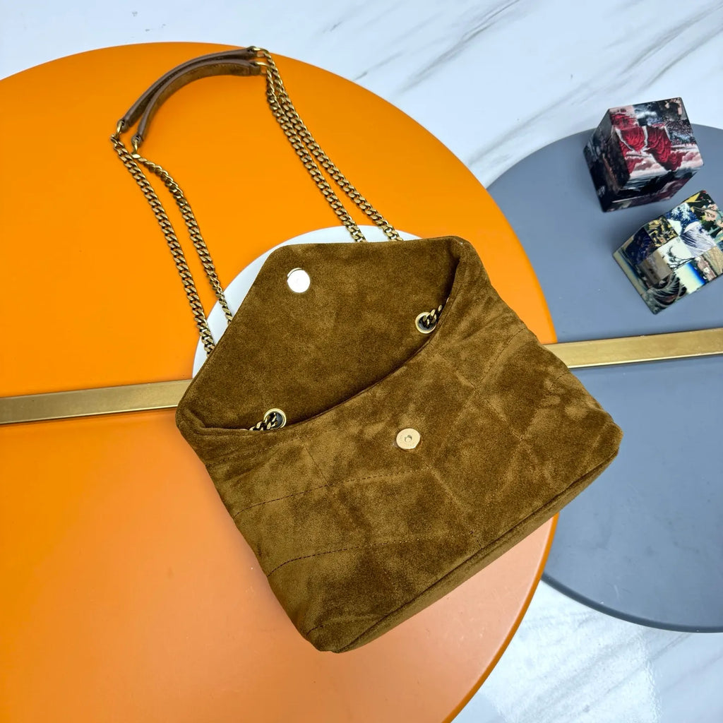 Loulou Puffer Mini 9.1 in Suede Bag 759337