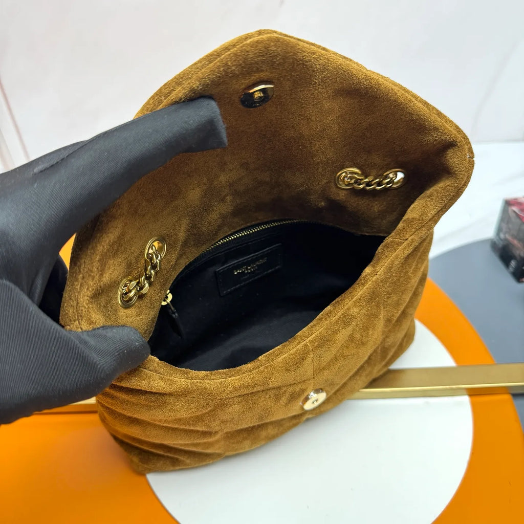 Loulou Puffer Mini 9.1 in Suede Bag 759337