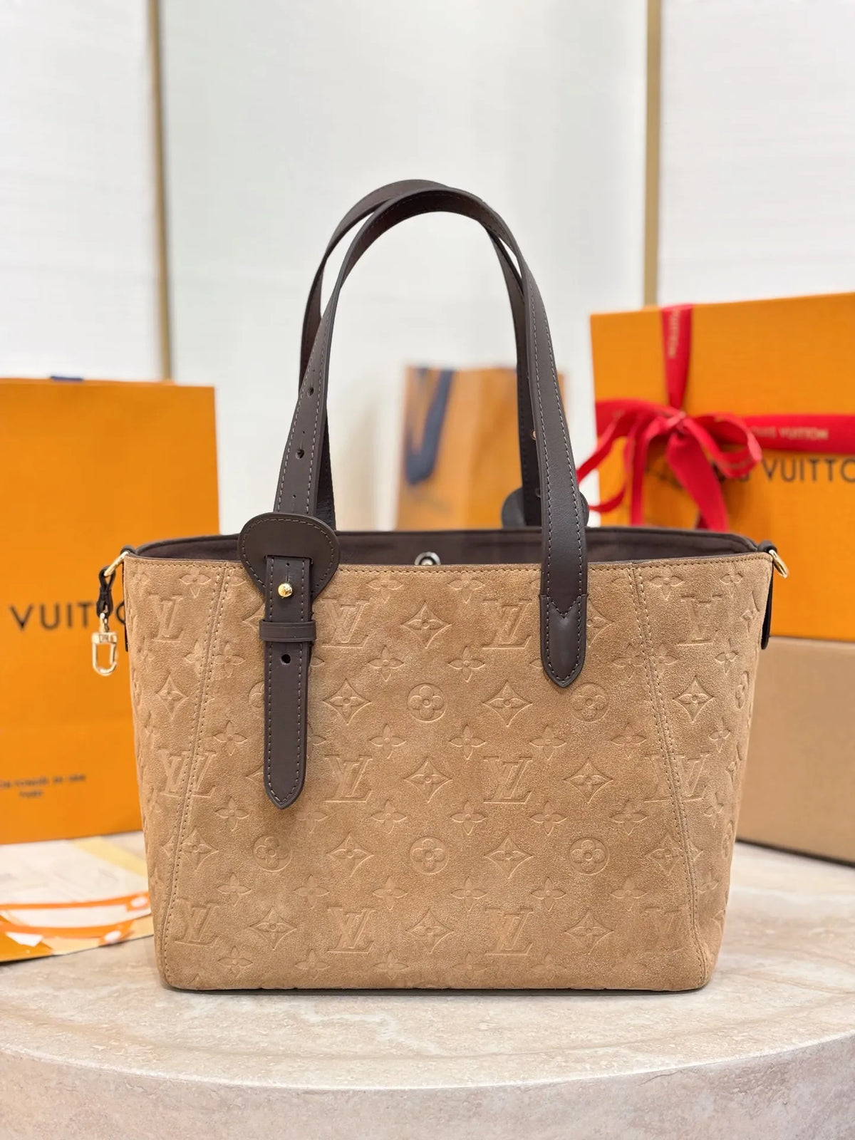 LV Back to School Monogram Suede 15.7 in Handbag M29836