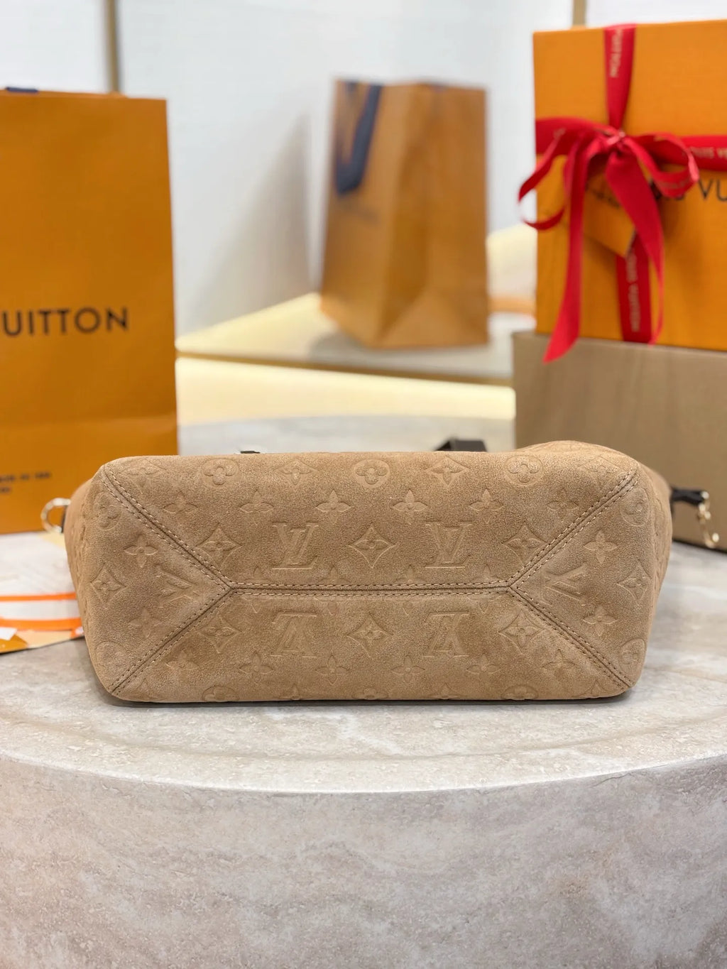 LV Back to School Monogram Suede 15.7 in Handbag M29836