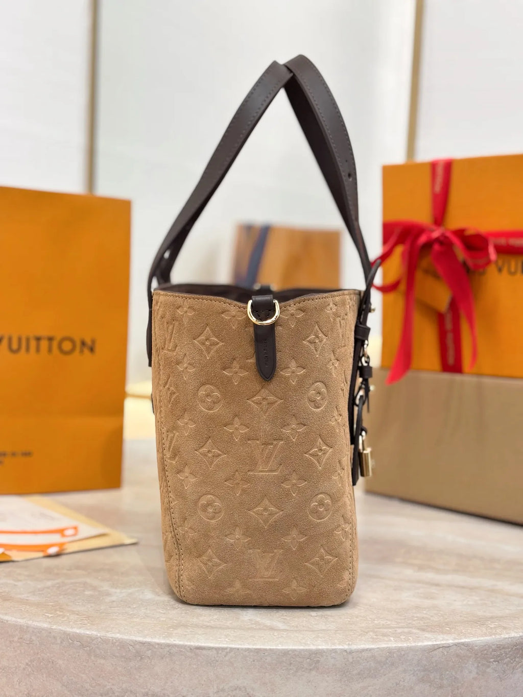 LV Back to School Monogram Suede 15.7 in Handbag M29836