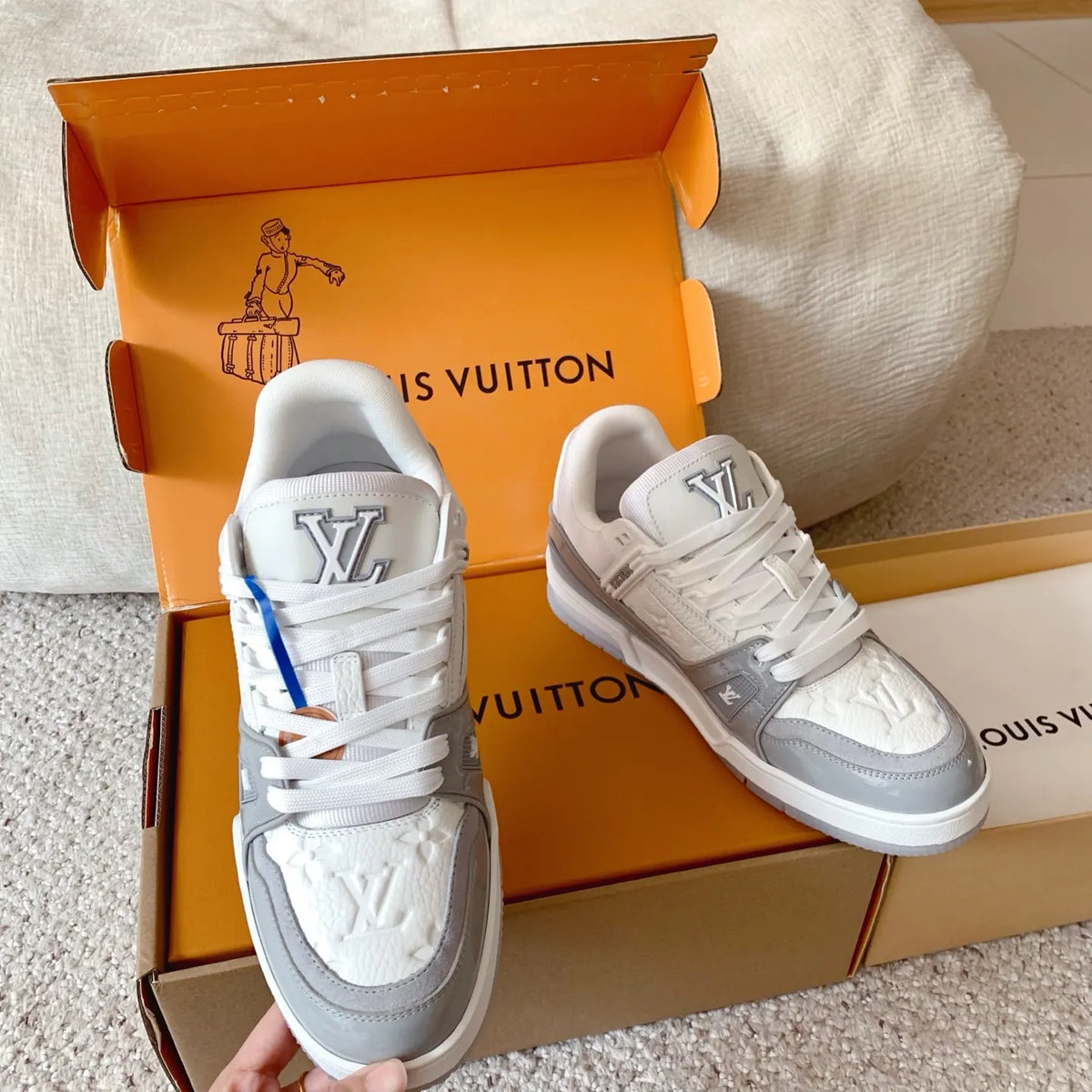 LV Trainer Patent Leather Low-Top Sneakers